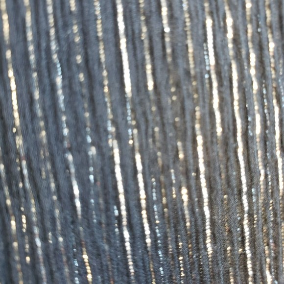 Vintage The Limited Silk Blouse Size M Mock Neck Black Metallic Sheer - Picture 6 of 11